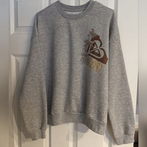 Grey Roxy Sweater with Gold and Brown Design 🩶💛🤎